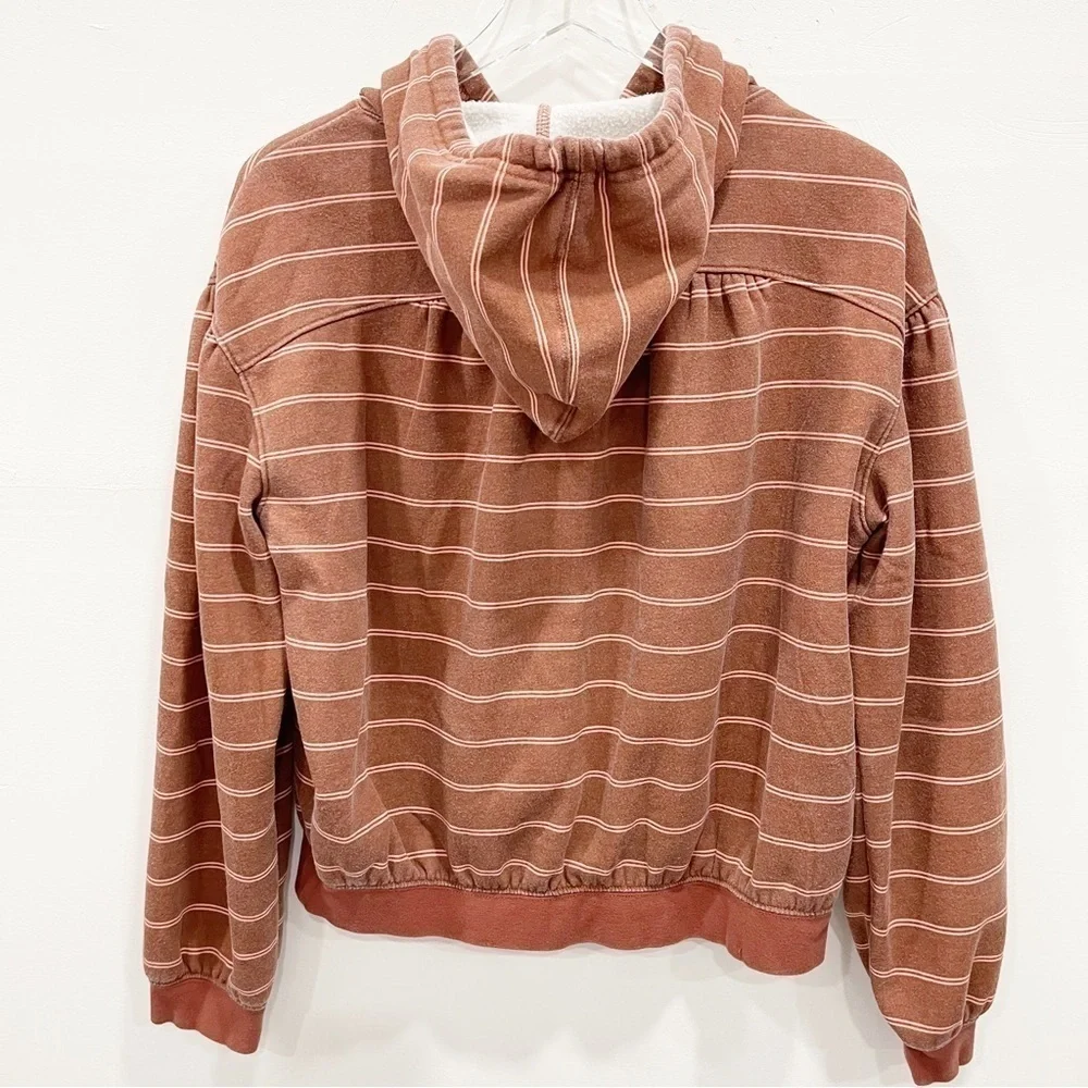 Urban Outfitters Dropped Shoulder Stripe Hoodie Sweatshirt Puff Sleeve Small
